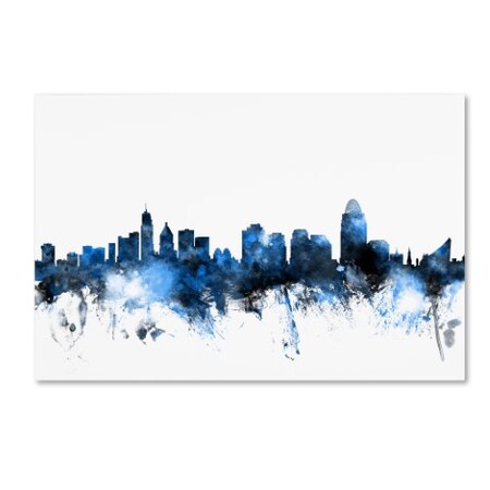 Michael Tompsett 'Cincinnati Ohio Skyline II' Canvas Art,16x24